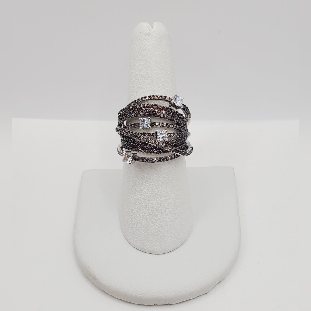 Round chocolate diamond and diamond stimulants Women's Ring - Picture 8 of 9